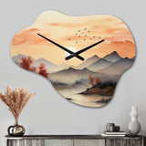 Africa Serengeti Sunset II - Asymmetric Metal Wall Clock