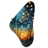 Sky Celestial Mosaic Landscape I - Asymmetric Metal Wall Clock