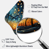 Sky Celestial Mosaic Landscape I - Asymmetric Metal Wall Clock