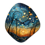 Sky Celestial Mosaic Landscape I - Asymmetric Metal Wall Clock