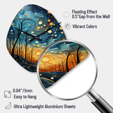 Sky Celestial Mosaic Landscape I - Asymmetric Metal Wall Clock