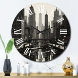 Skyscrapers Urban Elegance III - Architecture Metal Wall Clock