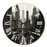 Skyscrapers Urban Elegance III - Architecture Metal Wall Clock