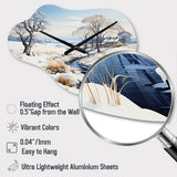 Snow River Winters Solitude - Asymmetric Metal Wall Clock