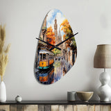 Spain Colorful Streets Of Barcelona - Asymmetric Metal Wall Clock