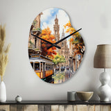 Spain Colorful Streets Of Barcelona - Asymmetric Metal Wall Clock