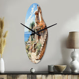 Spain Mediterranean Serenity In Mallorcain - Asymmetric Metal Wall Clock