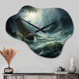 Stormy Seas Beauty III - Asymmetric Metal Wall Clock