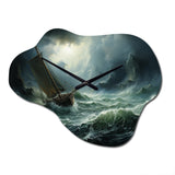 Stormy Seas Beauty III - Asymmetric Metal Wall Clock