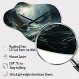 Stormy Seas Beauty III - Asymmetric Metal Wall Clock
