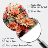 Orange Pink Succulents Flowers I - Asymmetric Metal Wall Clock