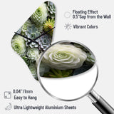Green Succulents Flowers Serene Succulents II - Asymmetric Metal Wall Clock