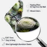 Green Succulents Flowers Serene Succulents II - Asymmetric Metal Wall Clock