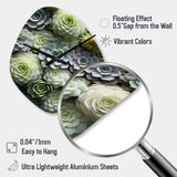 Green Succulents Flowers Serene Succulents II - Asymmetric Metal Wall Clock