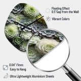 Green Succulents Flowers Serene Succulents II - Asymmetric Metal Wall Clock