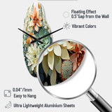Green White Succulents Flowers Serene Succulents I - Asymmetric Metal Wall Clock