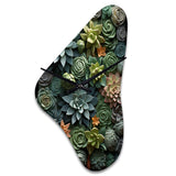 Green Succulents Natures Sculptures - Asymmetric Metal Wall Clock