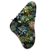 Green Succulents Natures Sculptures - Asymmetric Metal Wall Clock