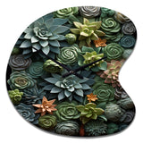 Green Succulents Natures Sculptures - Asymmetric Metal Wall Clock