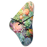 Green Succulents Succulent Dreams - Asymmetric Metal Wall Clock