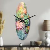 Green Succulents Succulent Dreams - Asymmetric Metal Wall Clock