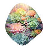 Green Succulents Succulent Dreams - Asymmetric Metal Wall Clock