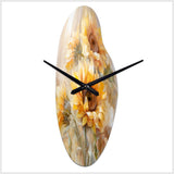 Beige Sunflowers Romantic Impression V - Asymmetric Metal Wall Clock