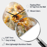 Beige Sunflowers Romantic Impression V - Asymmetric Metal Wall Clock