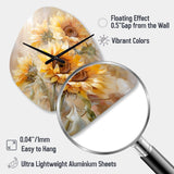 Beige Sunflowers Romantic Impression V - Asymmetric Metal Wall Clock