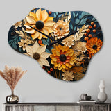 Abstract Sunflowers Symphony - Asymmetric Metal Wall Clock