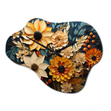 Abstract Sunflowers Symphony - Asymmetric Metal Wall Clock