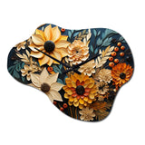 Abstract Sunflowers Symphony - Asymmetric Metal Wall Clock