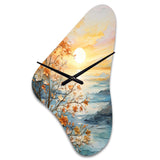 Bold Sunrise Eternal Renewal I - Asymmetric Metal Wall Clock