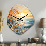 Bold Sunrise Eternal Renewal I - Asymmetric Metal Wall Clock