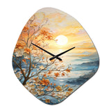 Bold Sunrise Eternal Renewal I - Asymmetric Metal Wall Clock