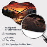 Sunrise Morning At The River - Asymmetric Metal Wall Clock