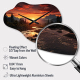 Sunrise Morning At The River - Asymmetric Metal Wall Clock