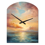 Ocean Sunset Celestial Symphony - Asymmetric Metal Wall Clock