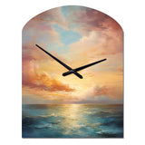 Ocean Sunset Celestial Symphony - Asymmetric Metal Wall Clock
