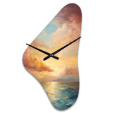 Ocean Sunset Celestial Symphony - Asymmetric Metal Wall Clock