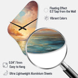 Ocean Sunset Celestial Symphony - Asymmetric Metal Wall Clock