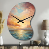 Ocean Sunset Celestial Symphony - Asymmetric Metal Wall Clock