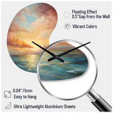 Ocean Sunset Celestial Symphony - Asymmetric Metal Wall Clock