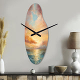 Ocean Sunset Celestial Symphony - Asymmetric Metal Wall Clock