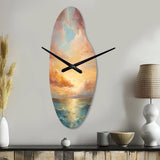 Ocean Sunset Celestial Symphony - Asymmetric Metal Wall Clock
