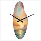 Ocean Sunset Celestial Symphony - Asymmetric Metal Wall Clock