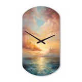 Ocean Sunset Celestial Symphony - Asymmetric Metal Wall Clock