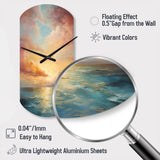 Ocean Sunset Celestial Symphony - Asymmetric Metal Wall Clock