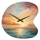 Ocean Sunset Celestial Symphony - Asymmetric Metal Wall Clock
