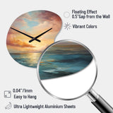 Ocean Sunset Celestial Symphony - Asymmetric Metal Wall Clock
